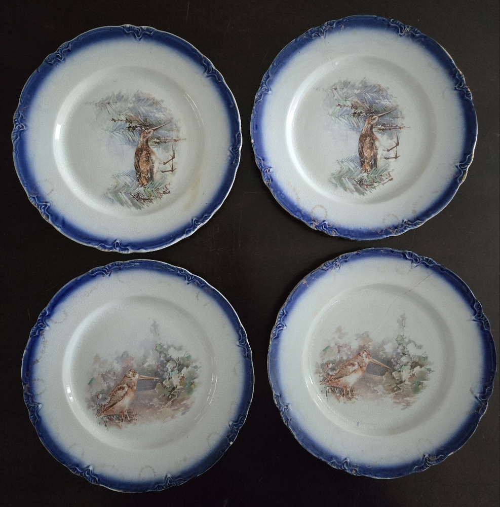 4 Antique Imperial China Plates